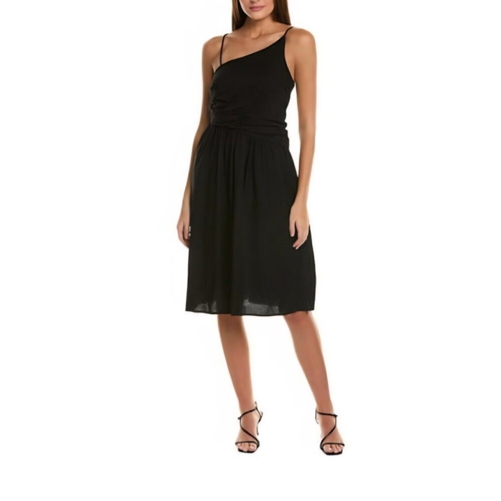 NWT BCBG New York Asymmetric Midi Dress Onyx 14 Rayon MSRP $108